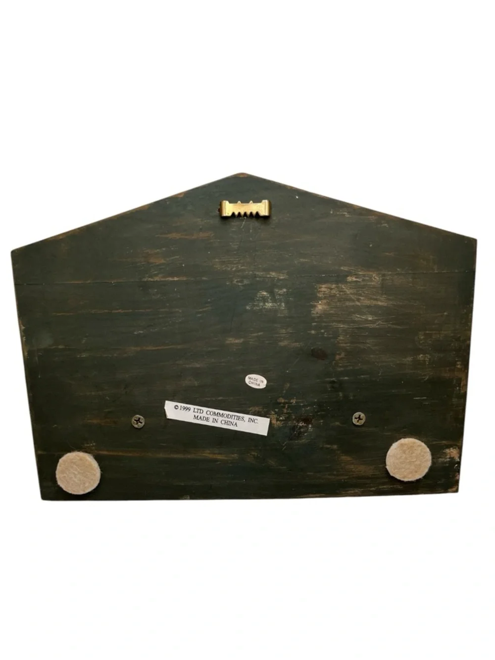 Wood Block Perpetual Calendar distressed green